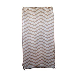 Vintage Giorgio Armani Chevron Print 100% Silk Scarf Beige White Made In Italy